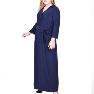 NY Collection long sleeved dress Navy Size 1X